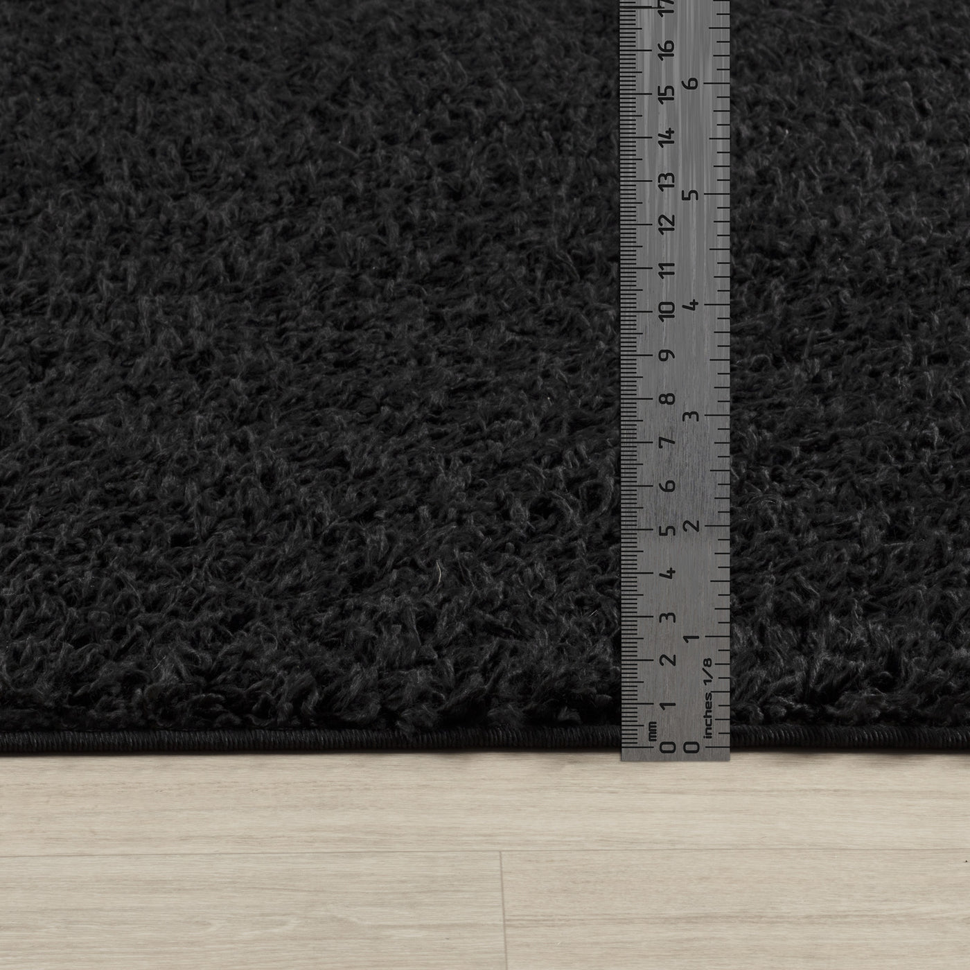 Tapis Shaggy Moderne Noir Boracay