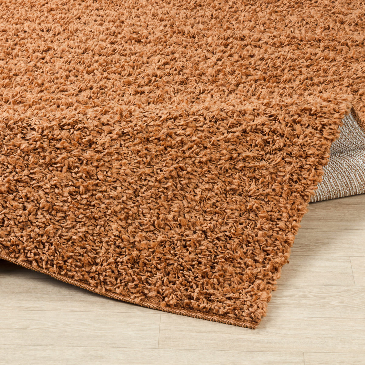 Tapis shaggy SURYA Boracay uni, poils longs terracotta, vue 4
