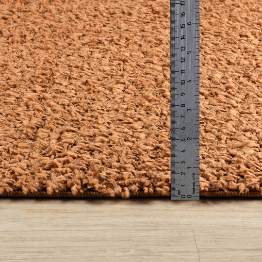 Tapis de Couloir Shaggy Moderne Terracotta Boracay