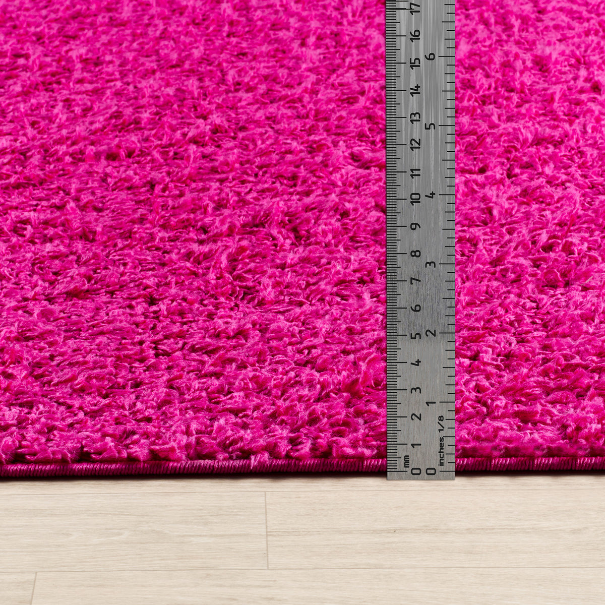 Tapis SURYA Boracay shaggy, uni rose fuchsia à poils longs, vue 8