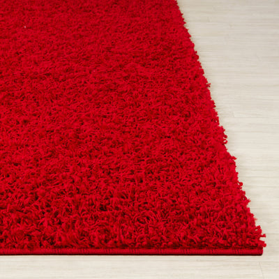 Tapis Shaggy Moderne Rouge Boracay