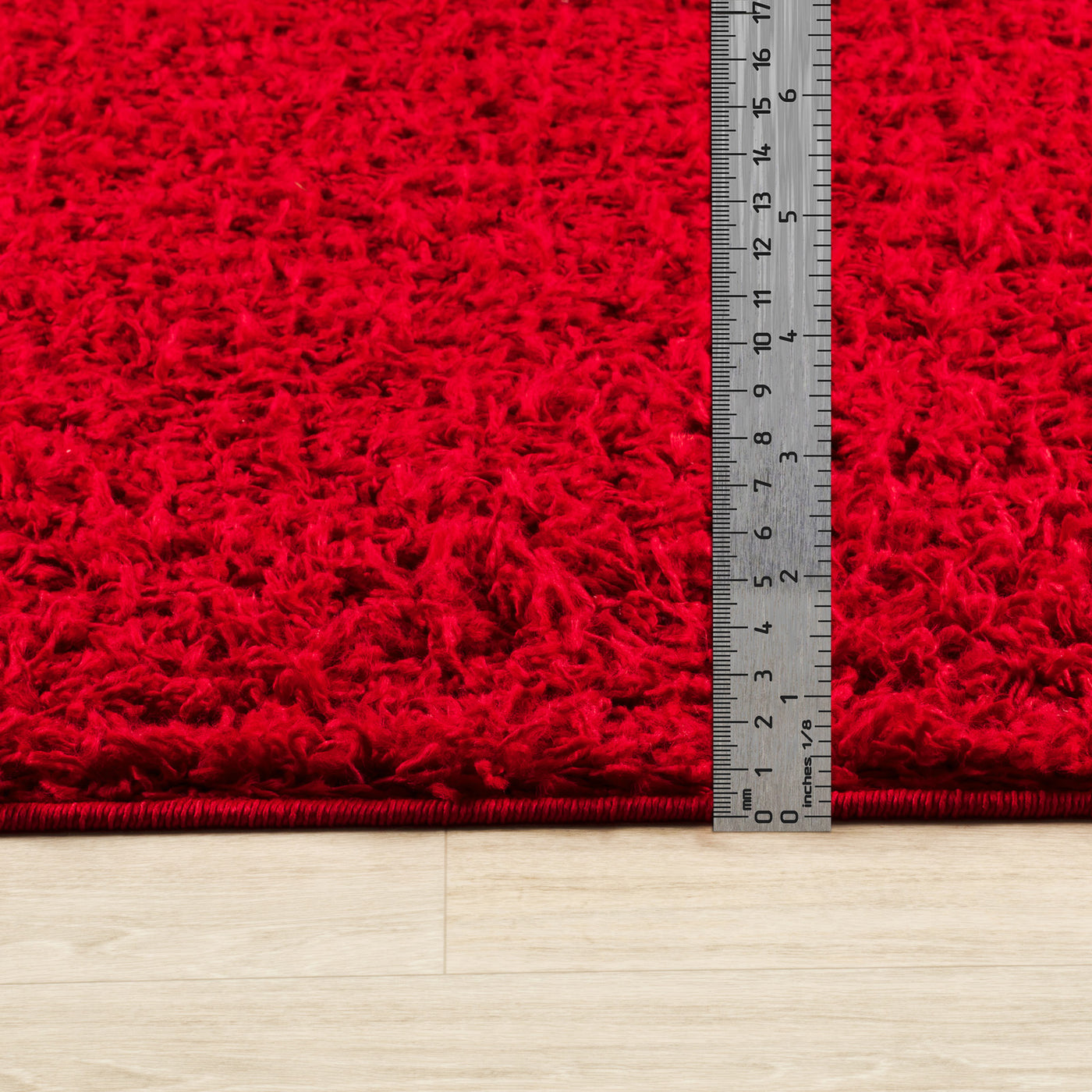 Tapis Shaggy Moderne Rouge Boracay