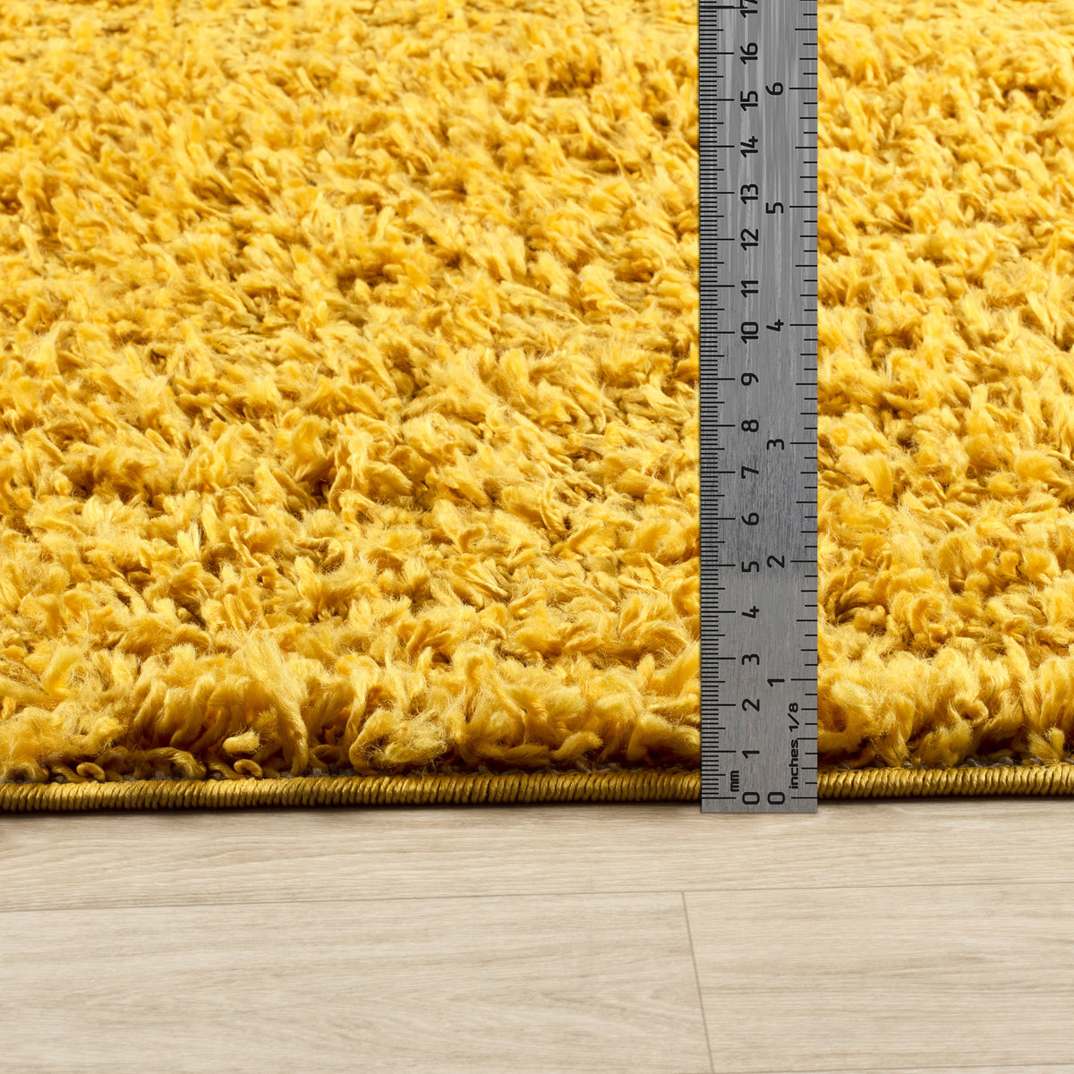 Tapis SURYA Boracay shaggy uni, poils longs jaune moutarde, vue 7