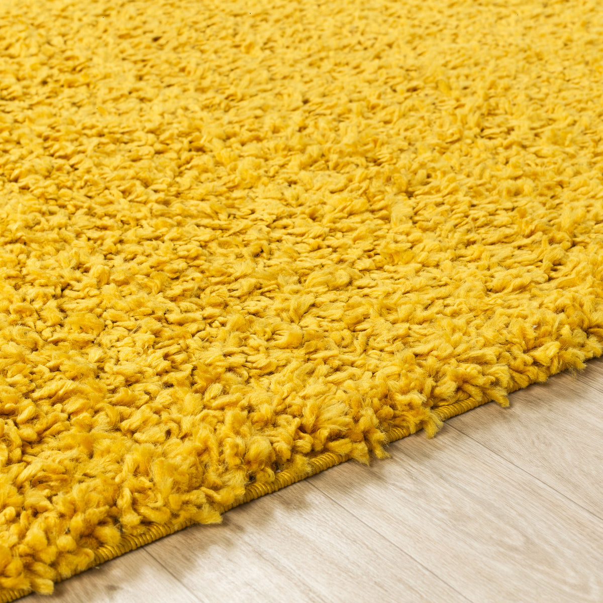 Tapis de couloir SURYA Boracay shaggy, uni jaune à poils longs, vue 3