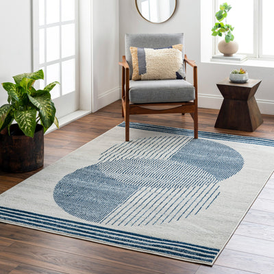 Tapis Scandinave Moderne Bleu/Beige Montevideo