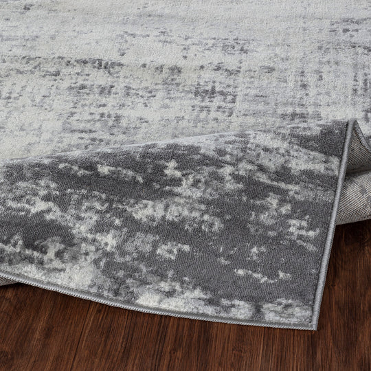 Tapis Abstrait Moderne Wamba Gris/Blanc