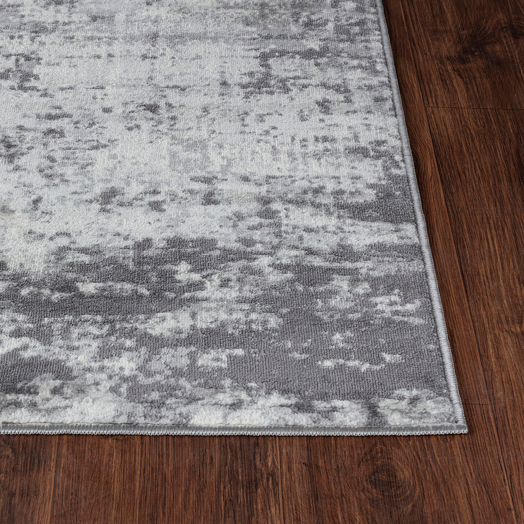 Tapis Abstrait Moderne Wamba Gris/Blanc