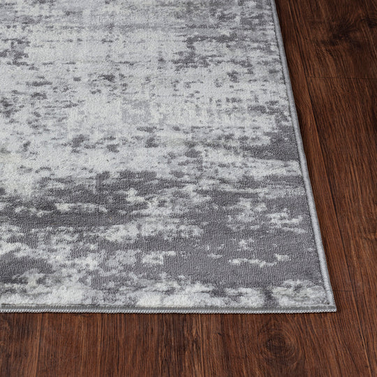 Tapis Abstrait Moderne Wamba Gris/Blanc