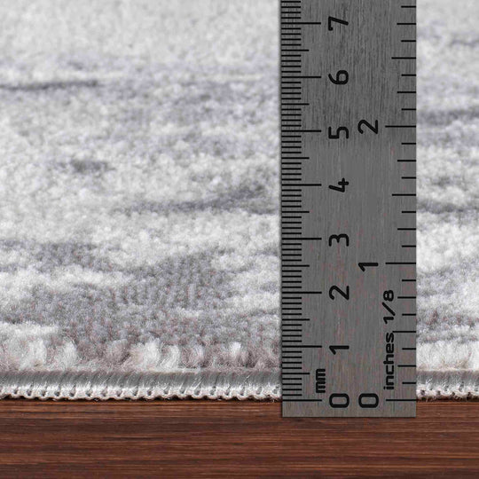 Tapis Abstrait Moderne Wamba Gris/Blanc