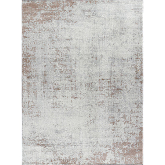 Tapis Abstrait Moderne Wamba Beige/Blanc