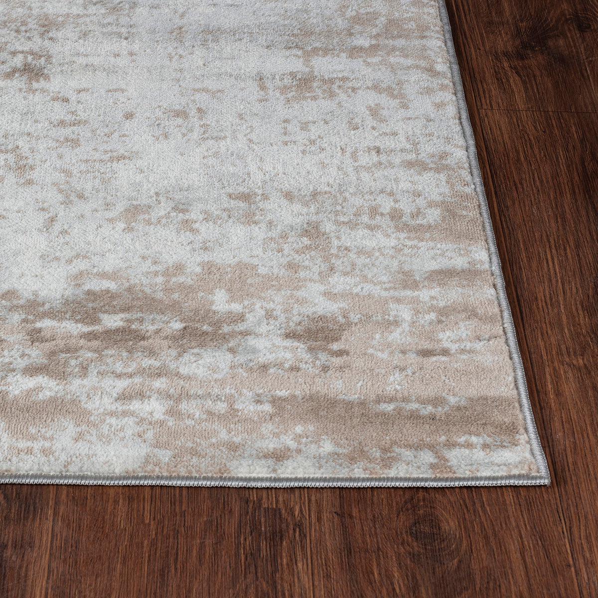 Tapis SURYA Wamba moderne, motif abstrait délavé gris clair et beige, vue 5