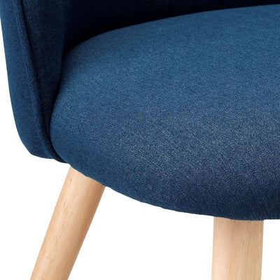 Lot de 4 Chaises ALINEA Garos en tissu bleu figuerolles