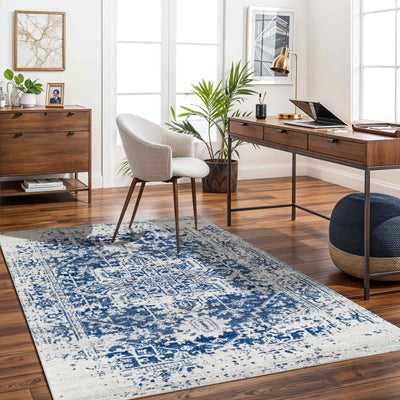 Tapis Vintage Oriental Bleu/Blanc Syracusa