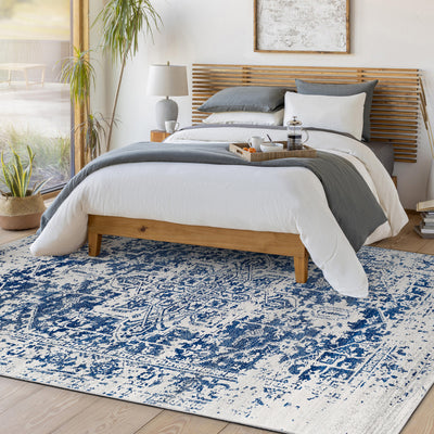 Tapis Vintage Oriental Bleu/Blanc Syracusa