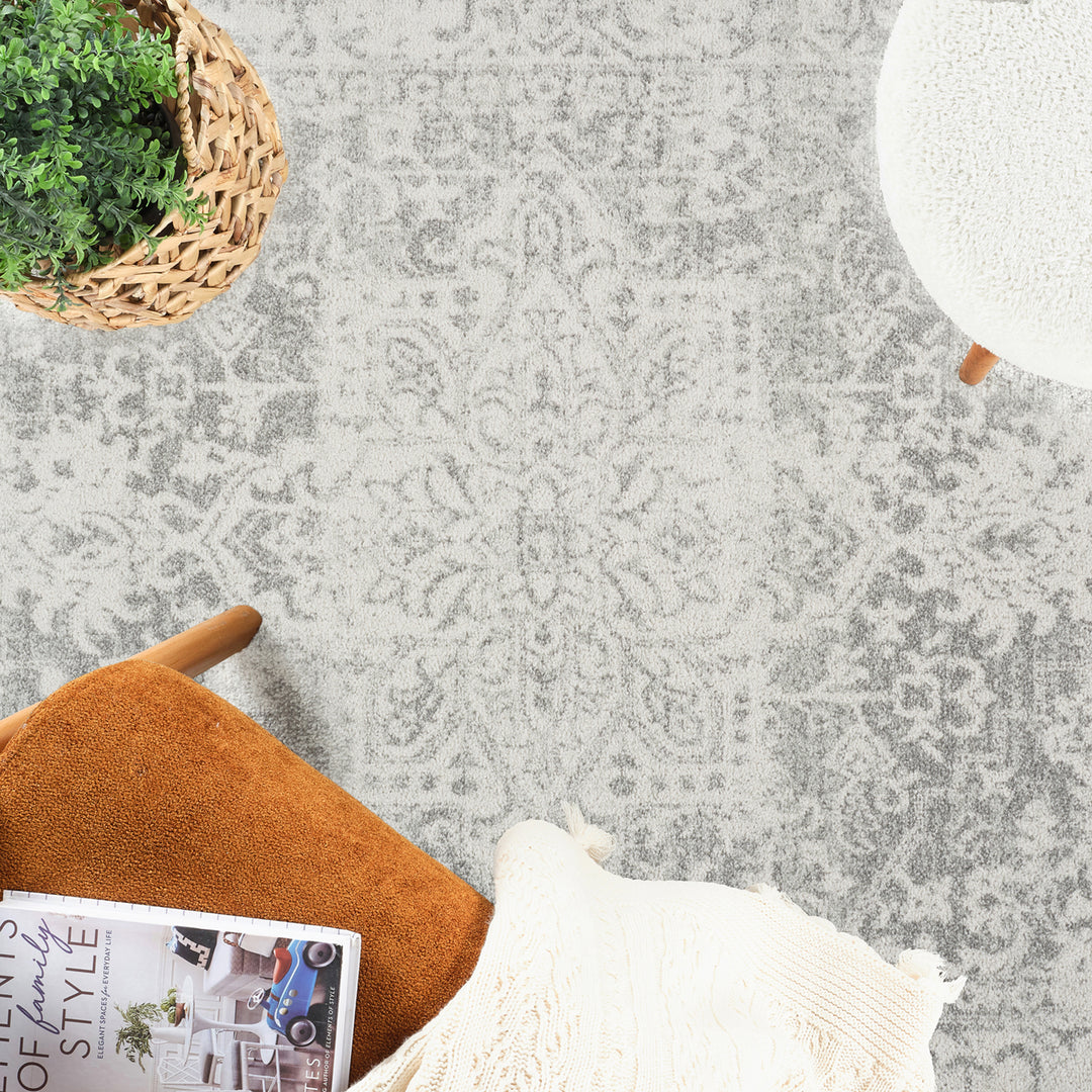 Tapis Vintage Oriental Gris/Blanc Syracusa
