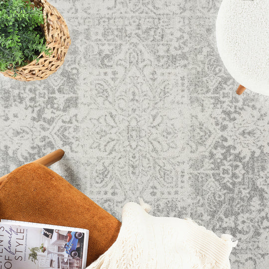 Tapis Oval Vintage Oriental Gris/Blanc Syracusa