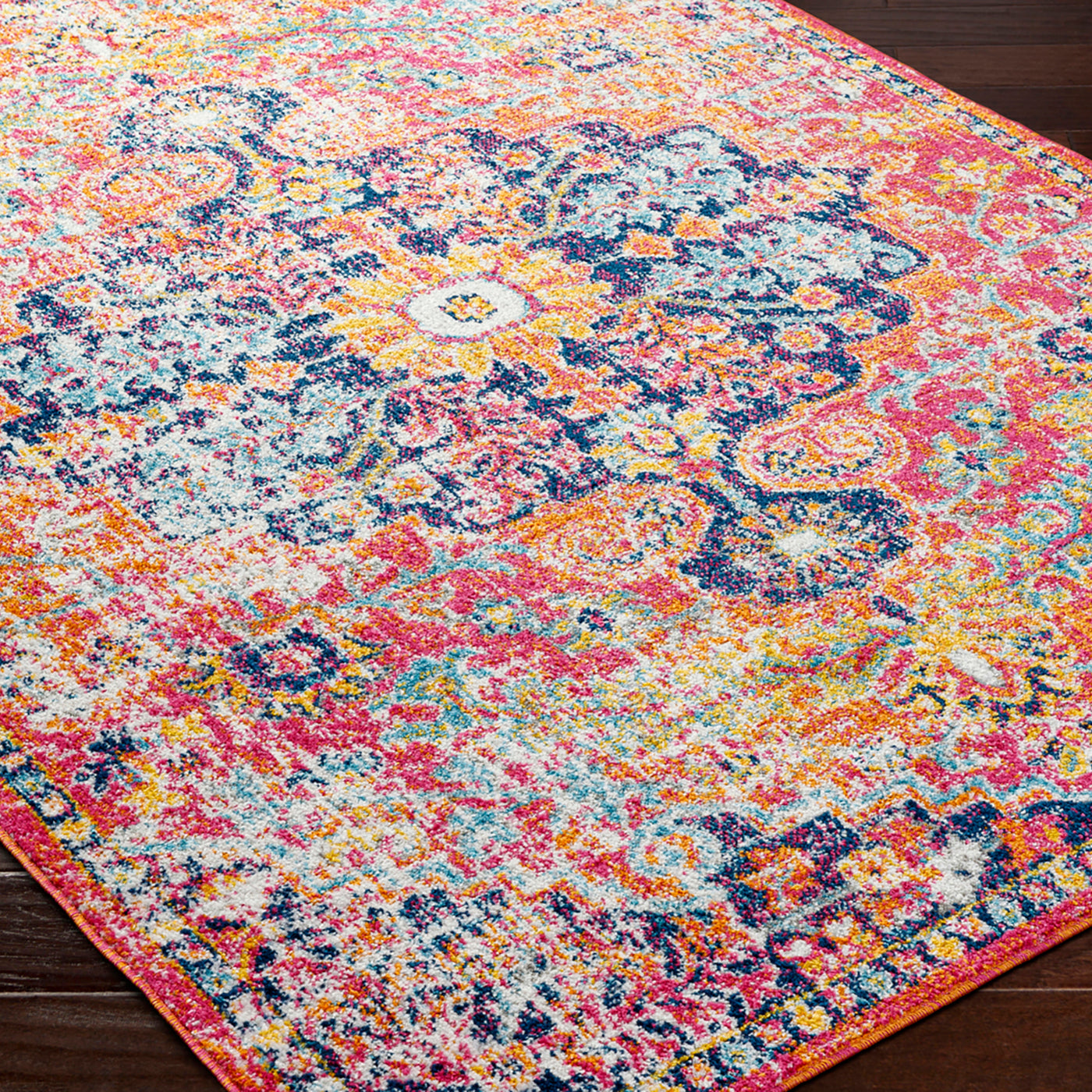 Tapis Vintage Oriental Orange/Bleu Munich