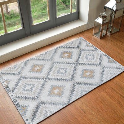 Tapis Scandinave Bohème Gris/Beige Bogor