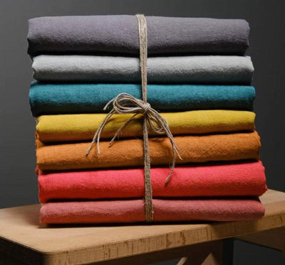 Housse de couette en lin 240x220cm Jaune Moutarde