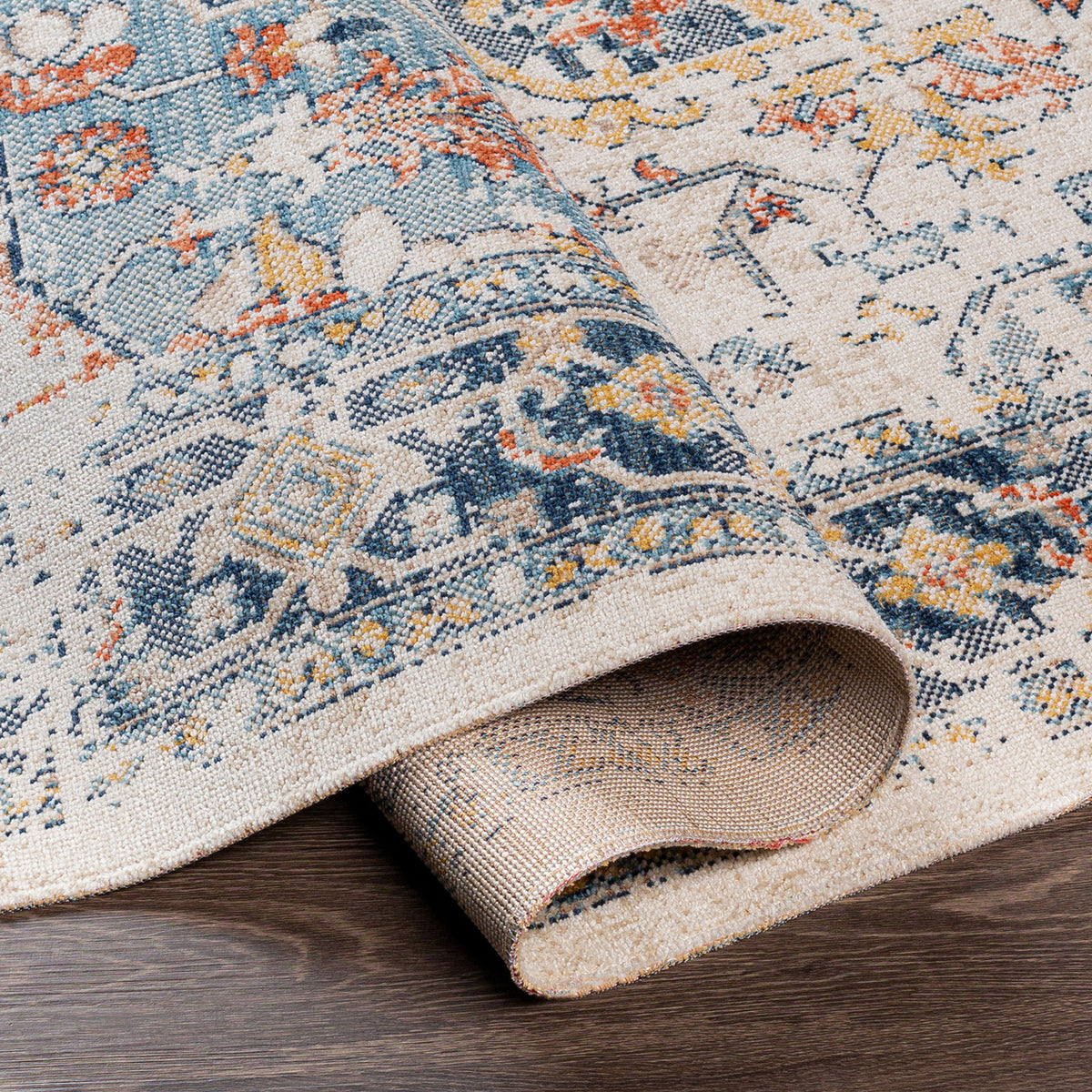Tapis d'Extérieur/Intérieur Bleu/Beige  Arvada