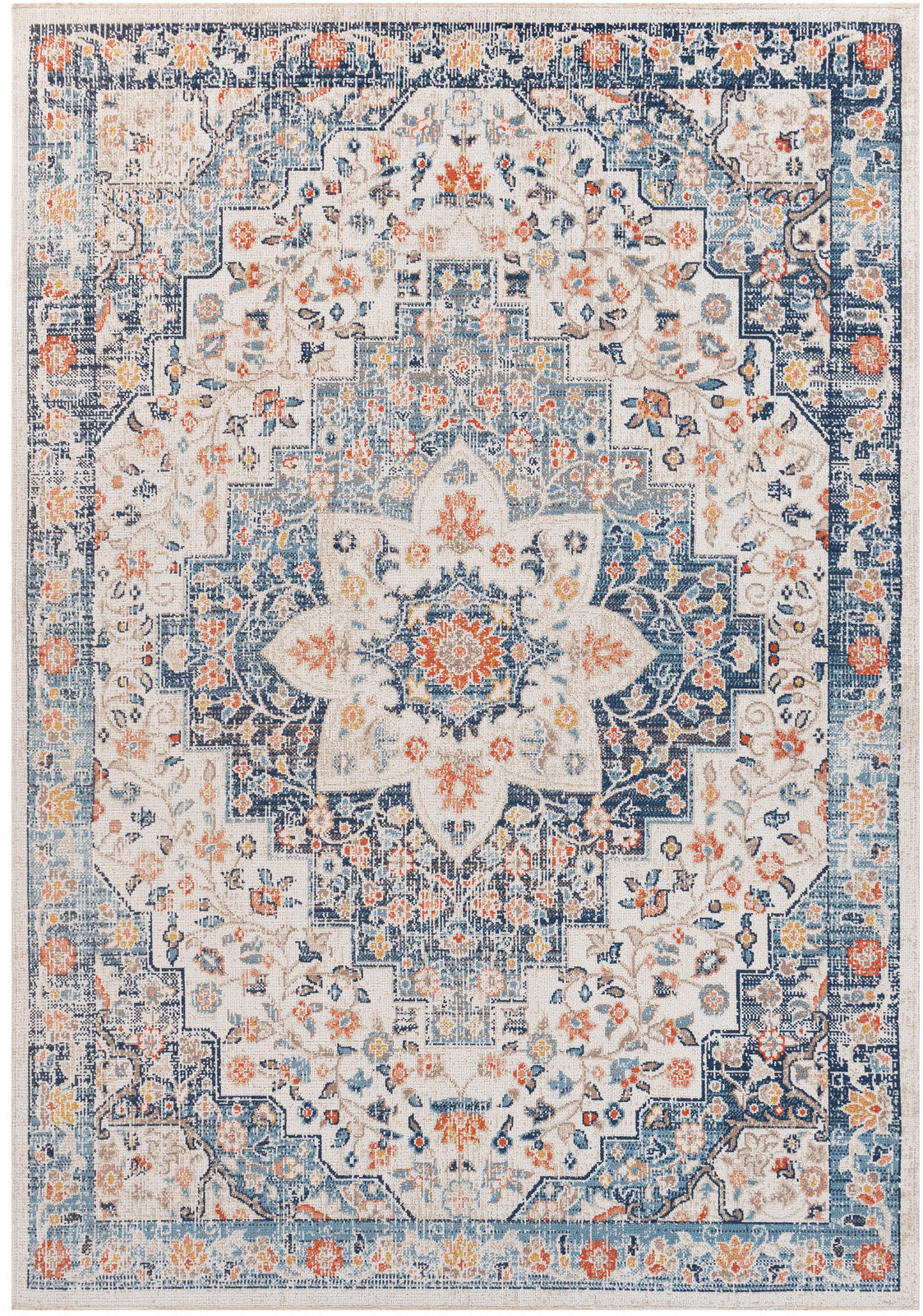 ARVADA Tapis d'Extérieur/Intérieur Bleu/Beige 160x213
