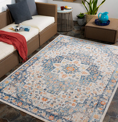 ARVADA Tapis d'Extérieur/Intérieur Bleu/Beige 160x213