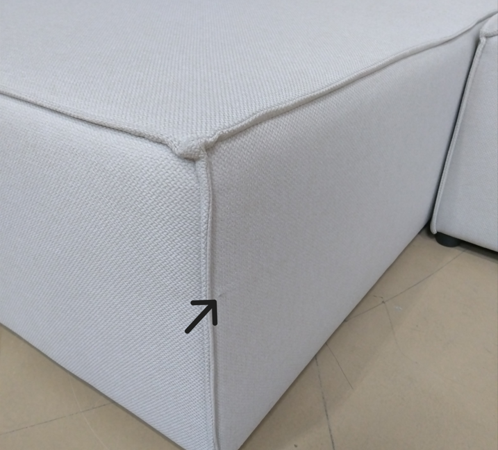 Canapé d'angle gauche MICADONI Jodie 4 places en tissu beige
