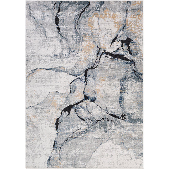 Tapis Abstrait Moderne Ivoire/Gris Berlin