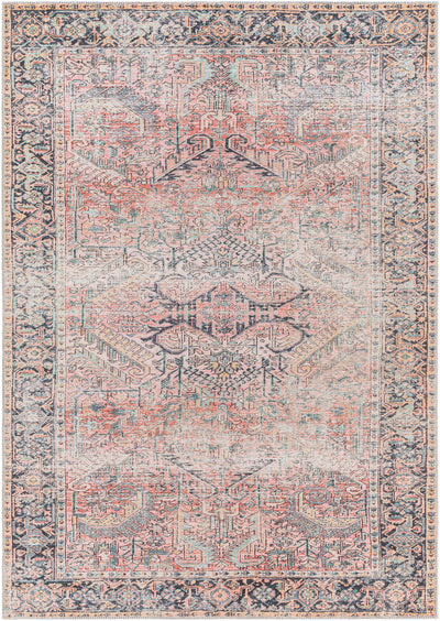 Tapis Vintage Lavable en Machine Rose Rotterdam