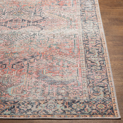 Tapis Vintage Lavable en Machine Rose Rotterdam