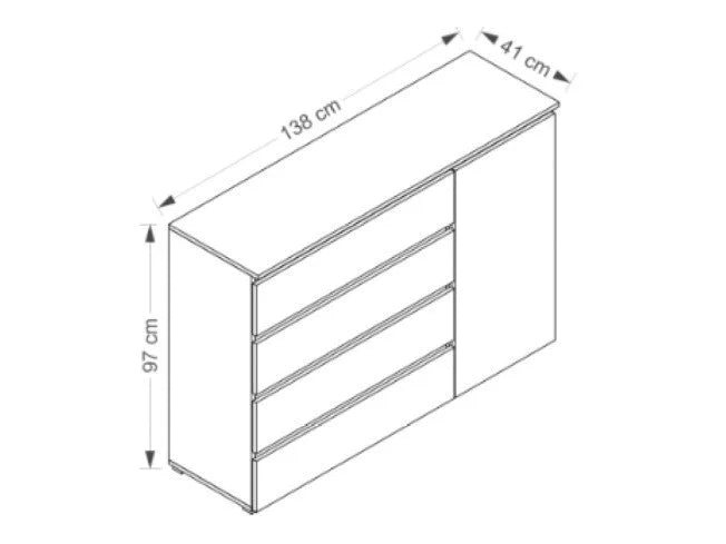 Commode MOBILIER 1 Cirdora 104 (Blanc)