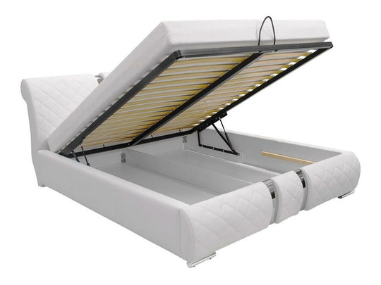 Lit coffre MOBILIER 1 Arsis en écocuir blanc 180x200cm