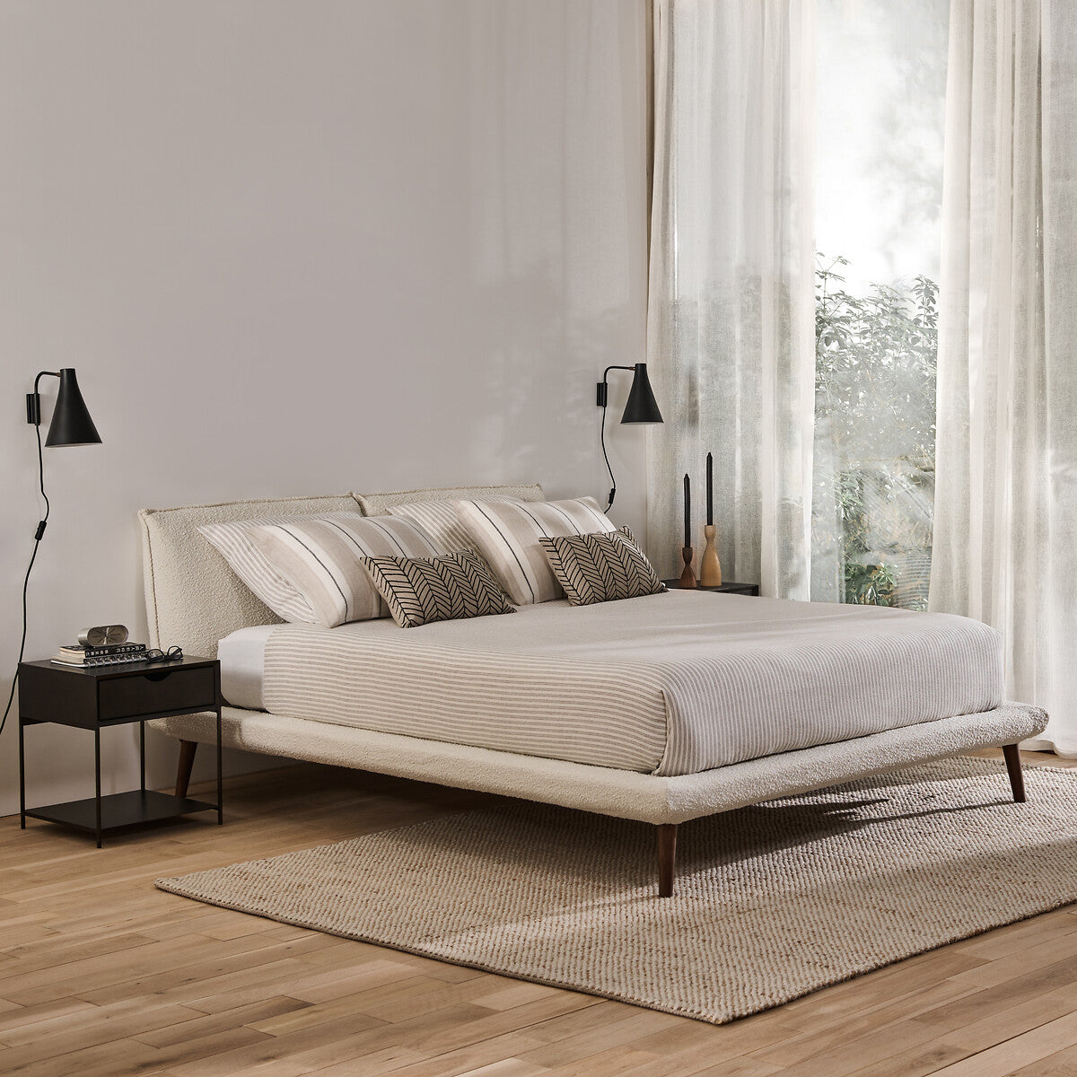 Lit bouclette + sommier 180x200cm, Aurore design E. Gallina AM.PM