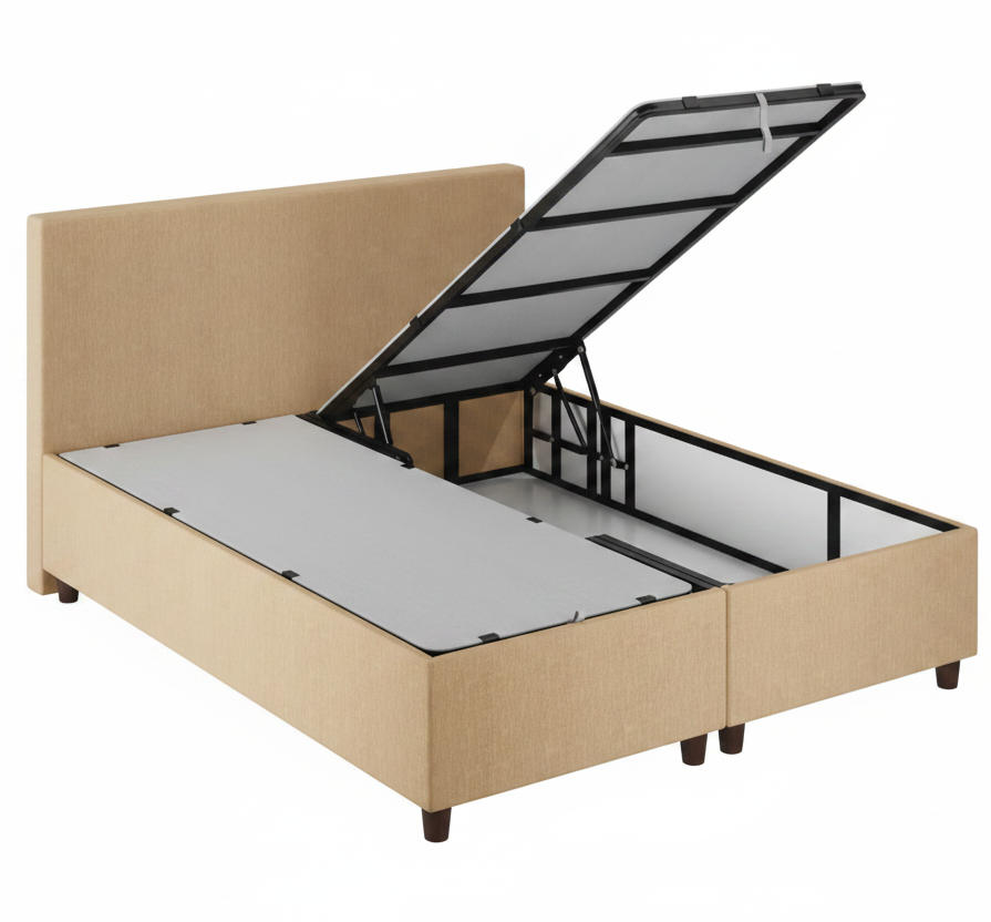 Lit coffre Le Roi du Matelas Alpha sable 160x200cm