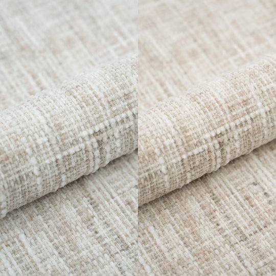 Lit MICADONI Murada 180x200cm en tissu chenille beige clair