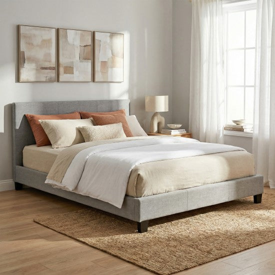 Lit avec sommier Weber DUBLIN 140x190cm gris clair — photo produit