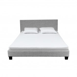 Lit avec sommier Weber DUBLIN 140x190cm gris clair — photo produit