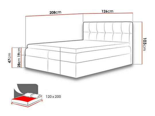 Lit boxspring MOBILIER 1 Aedes Rico 23 180x200 cm — photo produit