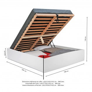 Lit coffre Weber BILBAO 180x200 blanc — photo produit
