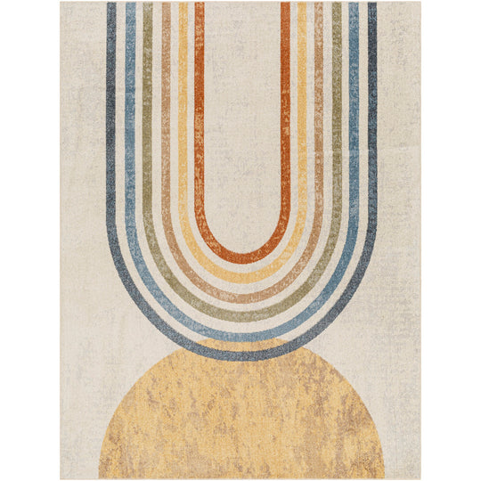 Tapis Scandinave Moderne Lavable en Machine Multicolore/Beige Ozu