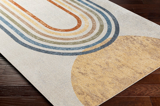 Tapis Scandinave Moderne Lavable en Machine Multicolore/Beige Ozu
