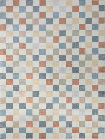 Tapis Scandinave Lavable en Machine Multicolore/Rouge Cleveland