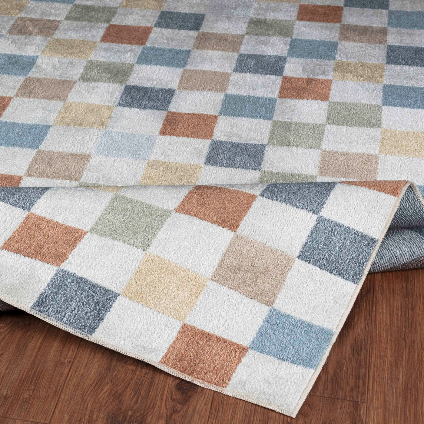 Tapis Scandinave Lavable en Machine Multicolore/Rouge Cleveland