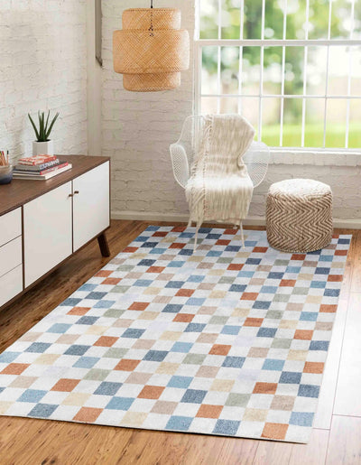 Tapis Scandinave Lavable en Machine Multicolore/Rouge Cleveland