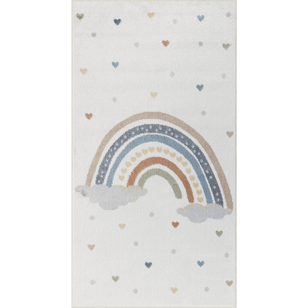 Tapis Enfant Lavable en Machine Arc-en-Ciel Multicolore/Orange Arcadia