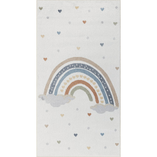 Tapis Enfant Lavable en Machine Arc-en-Ciel Multicolore/Orange Arcadia