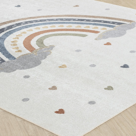 Tapis Enfant Lavable en Machine Arc-en-Ciel Multicolore/Orange Arcadia