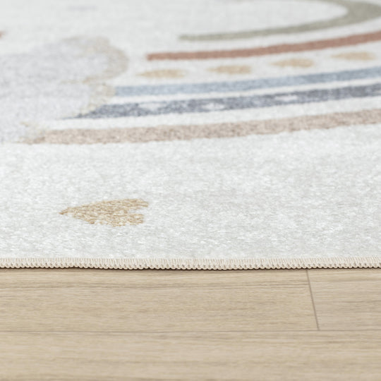Tapis Enfant Lavable en Machine Arc-en-Ciel Multicolore/Orange Arcadia