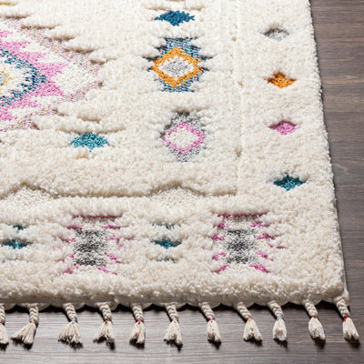 Tapis Shaggy Bohème Multicolore/Blanc Galesburg