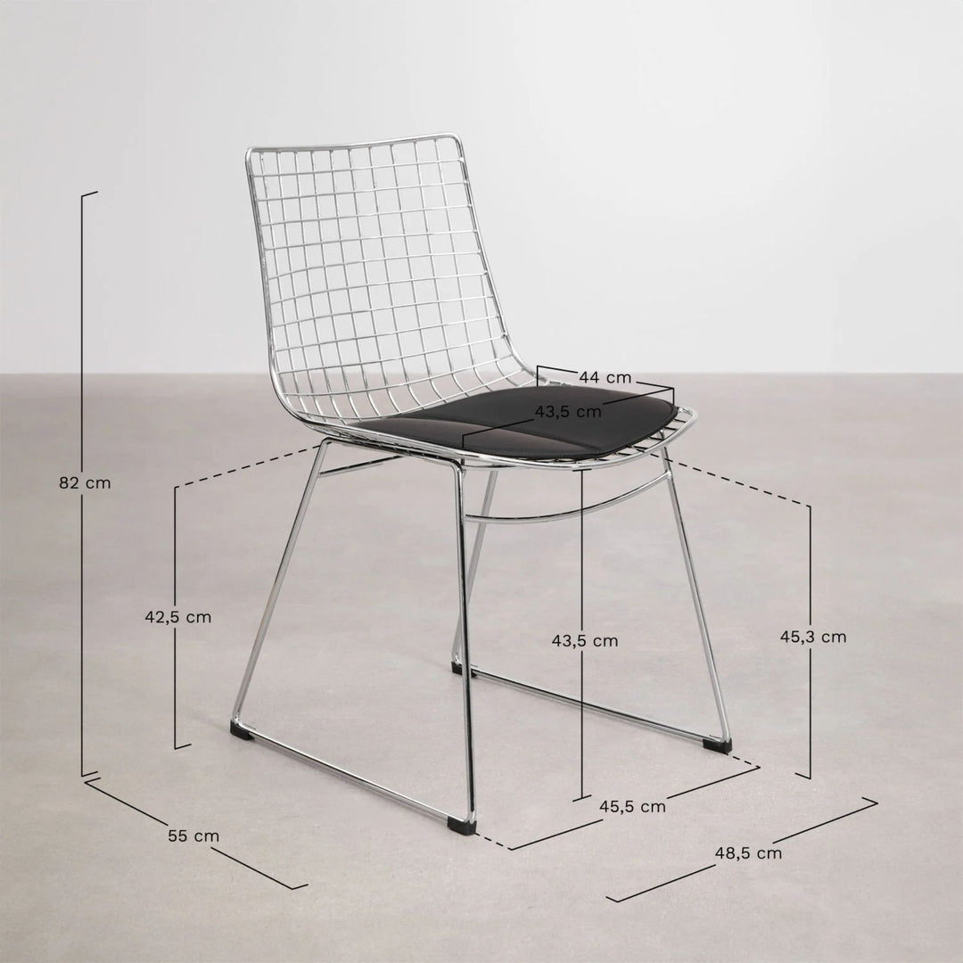 Lot 2 chaises SKLUM Renee en acier chromé